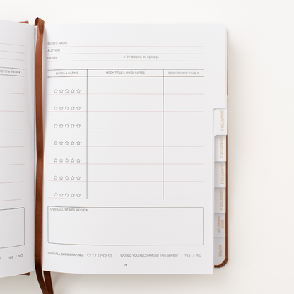 Liv Paper Co Reading Journal Series Tracker