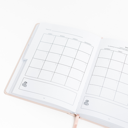 Open Undated Monthly Layout Page on white background